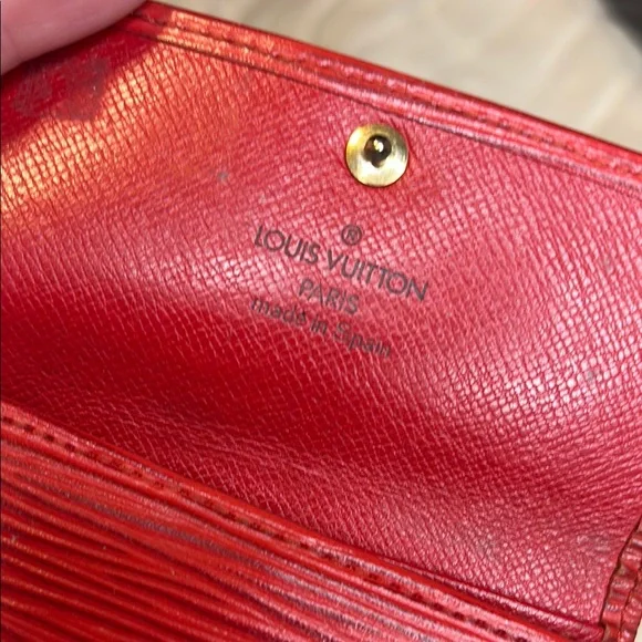 Authentic Louis Vuitton Cherry Red Epi Key Holder Wallet - Picture 8 of 13